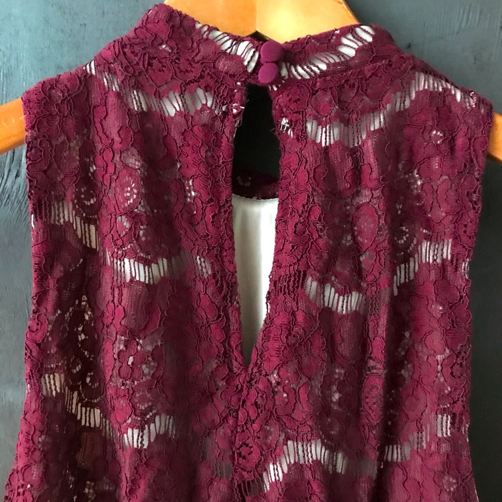 Elegant evening top, deep red